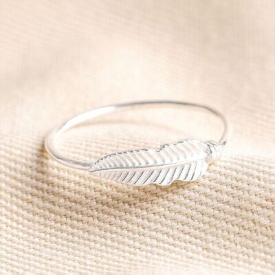 Anello in argento Sterling con piuma - M/L
