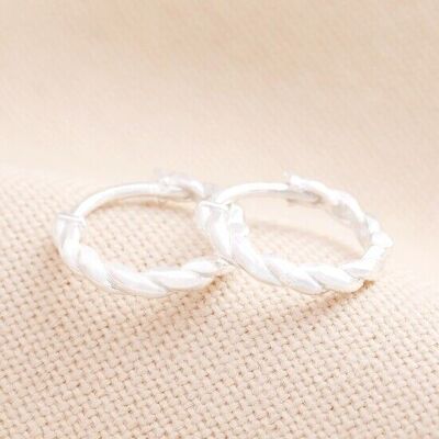 Boucles d'oreilles créoles torsadées en argent sterling