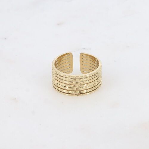 Bague - lignes effet quadrillées