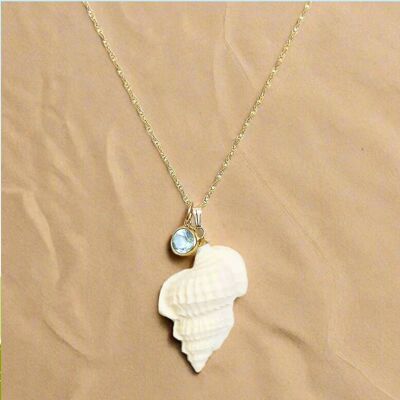 Collana Gan Big Seashell con topazio azzurro cielo
