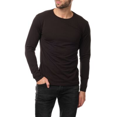 T-shirt manches longues uni Noir-Pack de 6 pièces ( Tailles assorties)