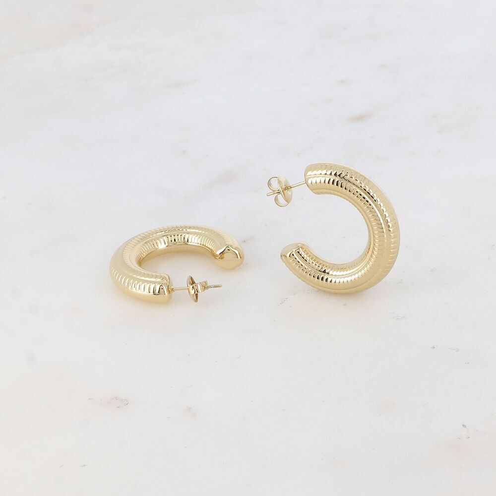 Creolen – gravierte Linien 30 mm