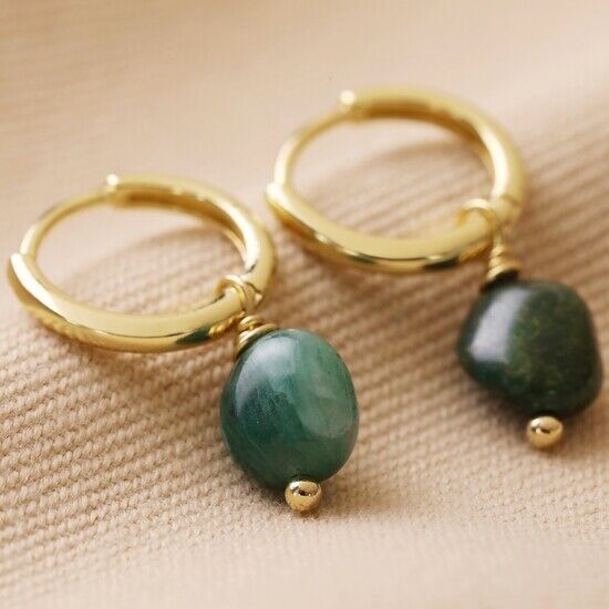 Creolen aus afrikanischem Jadestein in Gold