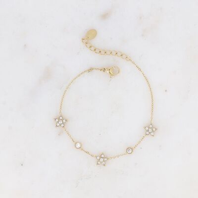 Pulsera - 4 flores y óxidos de circonio