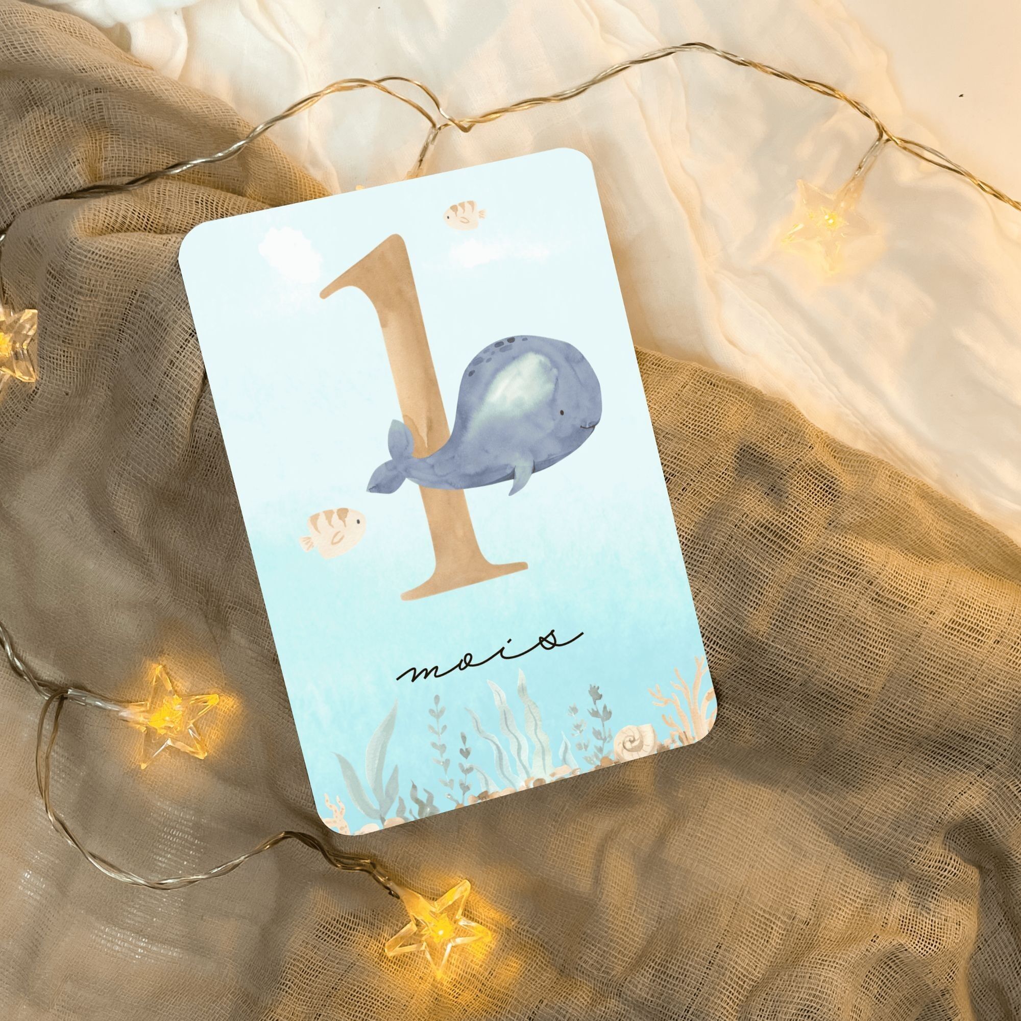 Baby-Schrittkarten – Wal