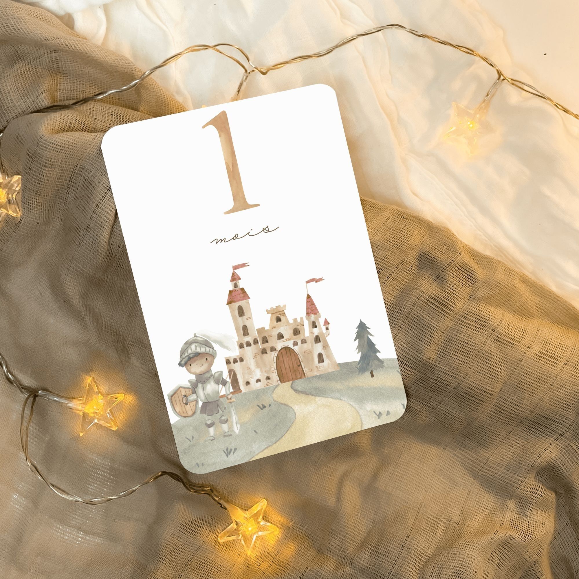Baby-Meilensteinkarten – Ritter