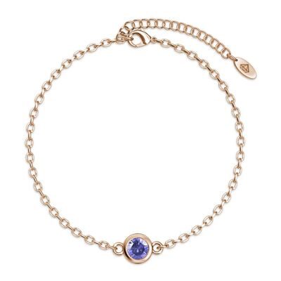Bracciale con pietra della nascita - oro rosa e viola