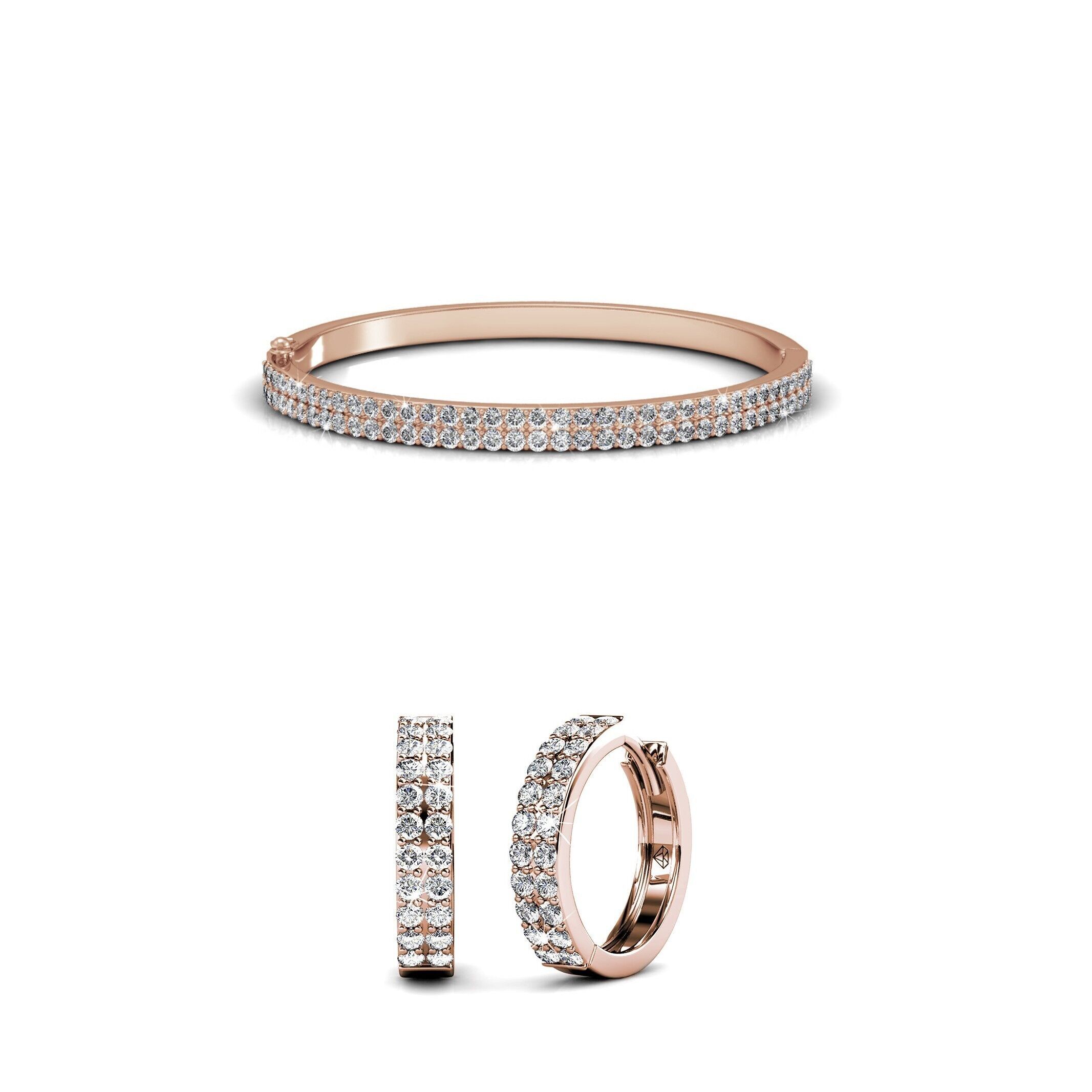 Parure glamour: oro rosa e cristalli