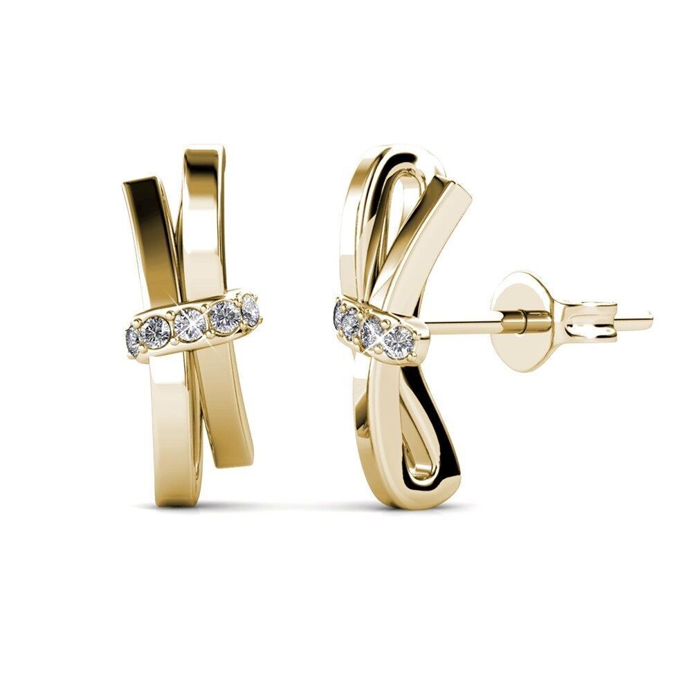 Orecchini a fiocco luminoso - Oro e cristallo