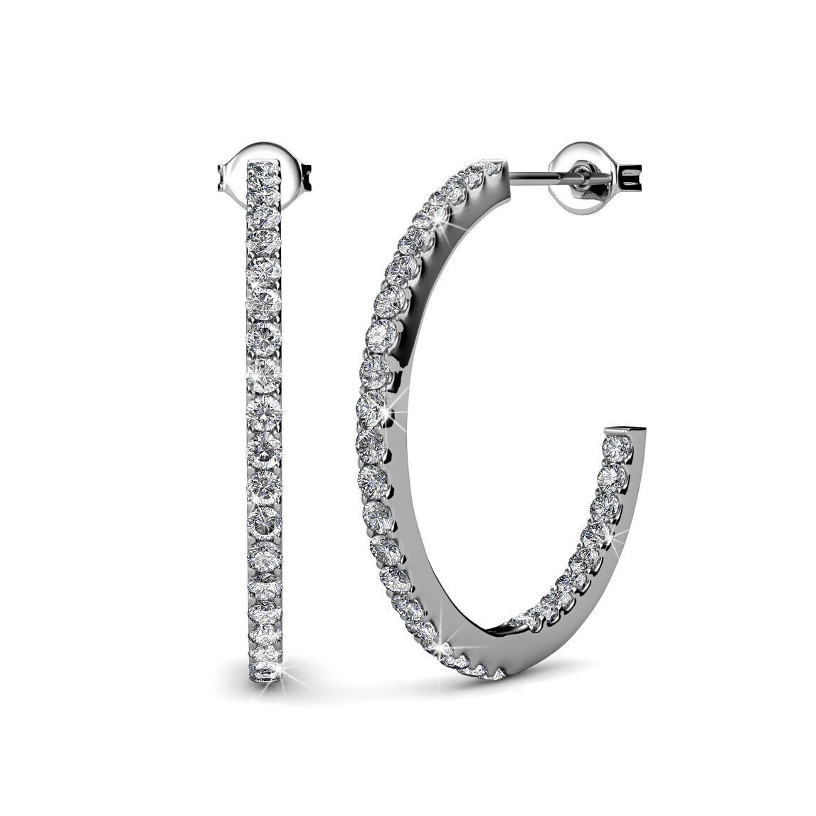 Orecchini Simply Hoop - Argento e cristallo