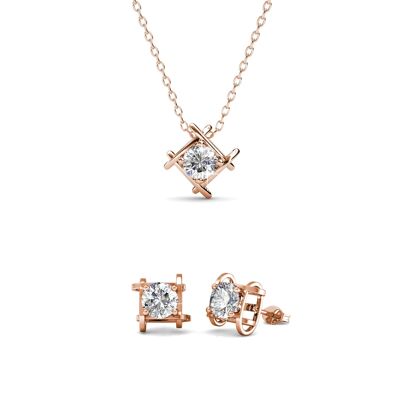 Parure Roxy - Or Rosé et Cristal