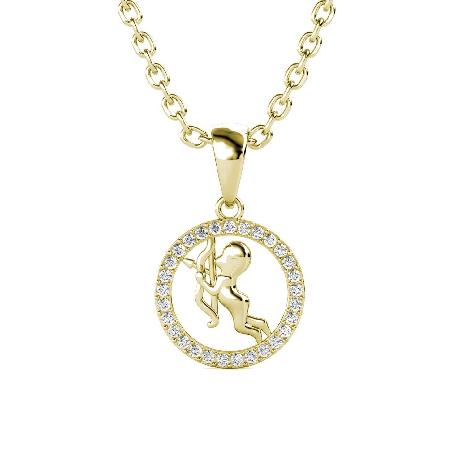 Collana zodiacale Sagittario - Oro e cristallo