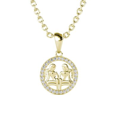 Collar Zodiaco Géminis - Oro y Cristal