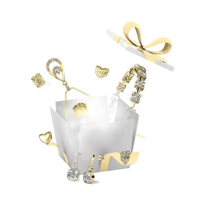 13 Jewels and 11 Surprise Beads for DIY Advent Calendar - Gold and Crystal