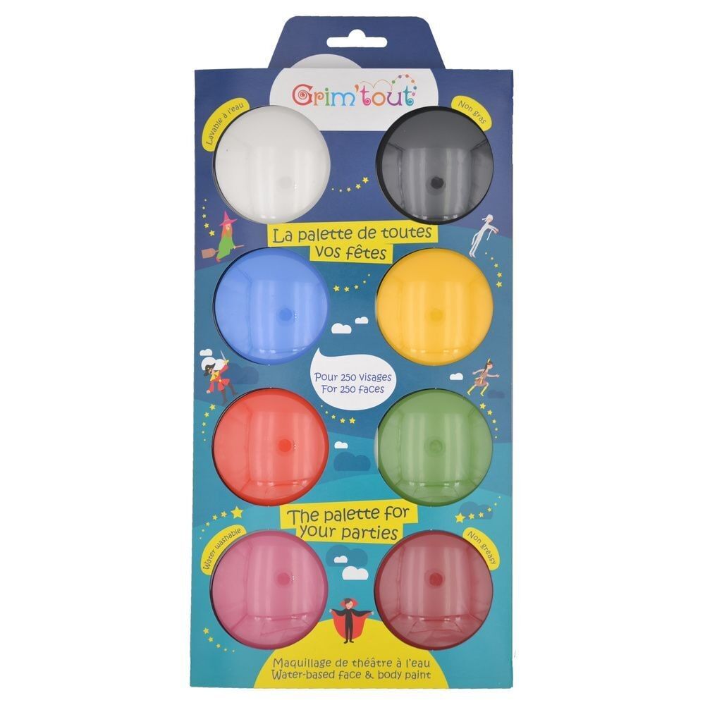 Tavolozza trucco per feste 8 colori x 15 ml