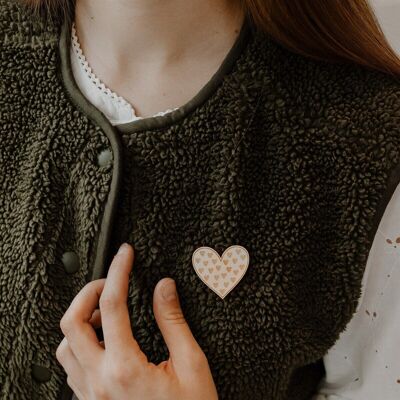 Broche de madera - Corazón