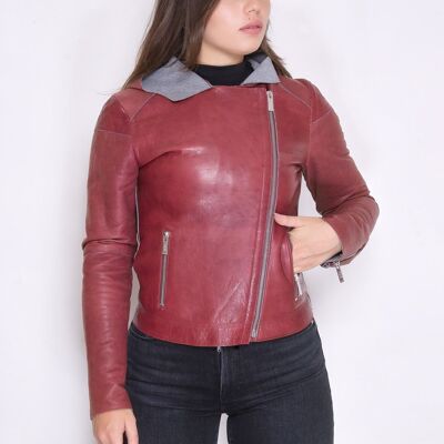 CHIODO IN PELLE ACCOPPIATO CON JERSEY ( COUPLED)