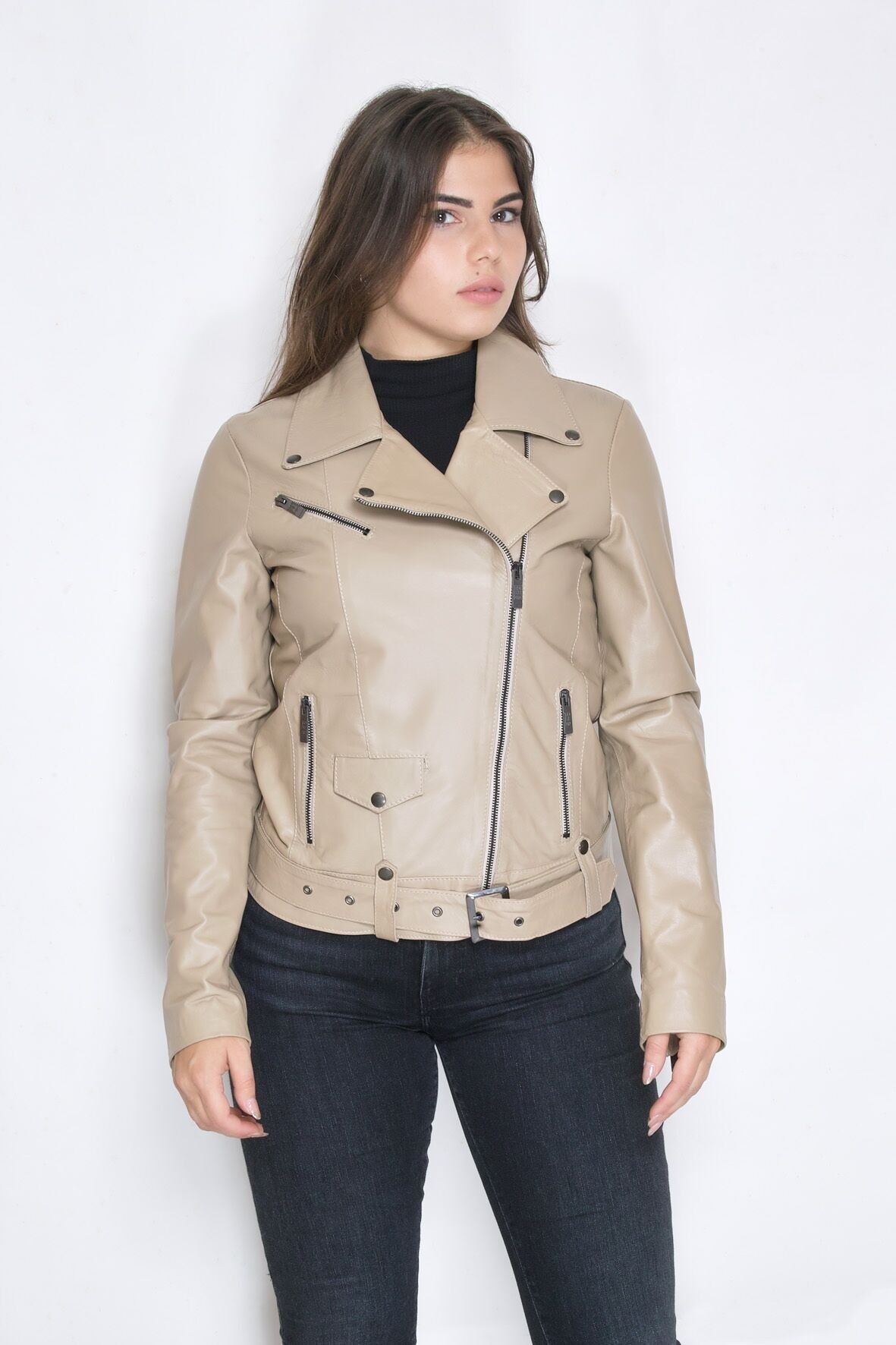 BIKER CON CINTURA ESTRAIBILE CON ZIP TRASVERSALE  (EMPIRE KIODO)