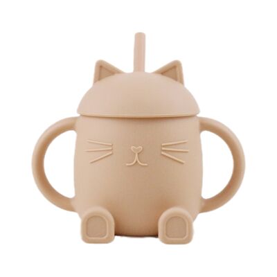 Tazza con cannuccia in silicone Chatty Apricot
