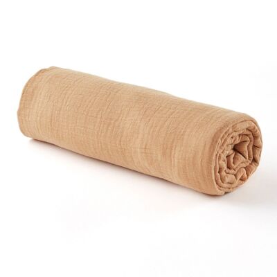Drap housse gaze de coton CAMEL