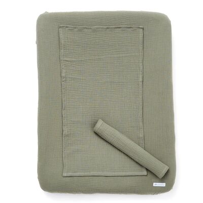 Housse de matelas à langer + 2 langes VERT SAUGE