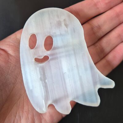 Selenita Cristal Tallado Fantasma Plano 75mm