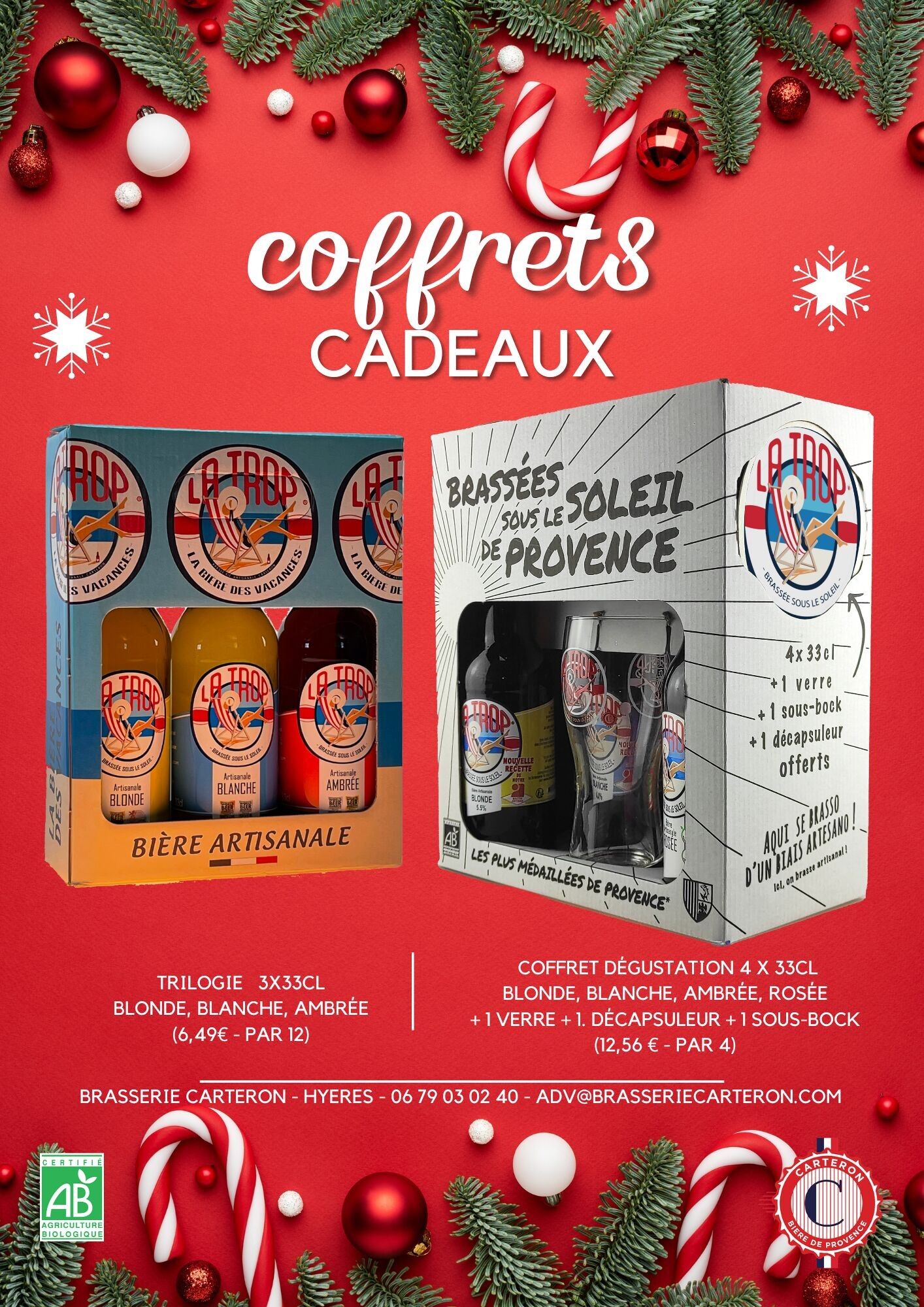 Scatola scoperta birra LA TROP 3x33cl