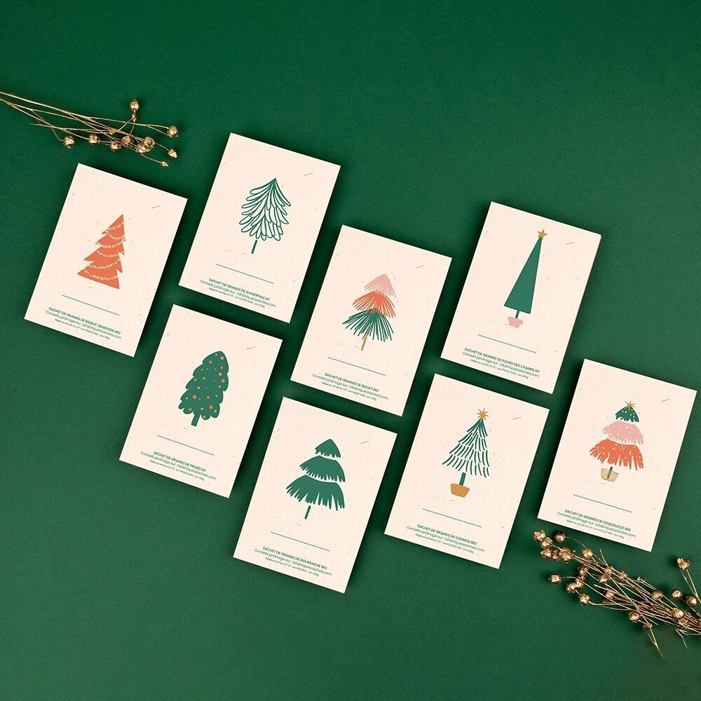 8 tarjetas de lugar o etiquetas de regalo para sembrar