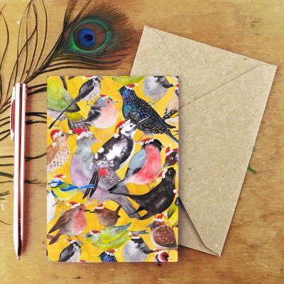 Aves British Garden Birds Christmas Greeting Card