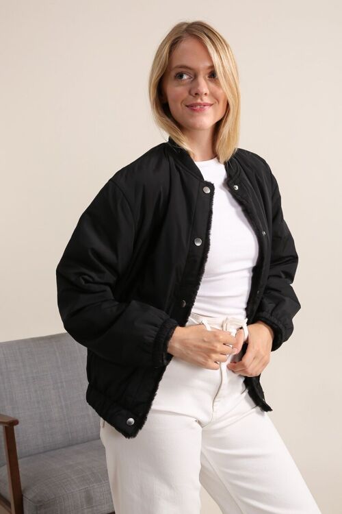 Bomber réversible intérieur fourrure uni
