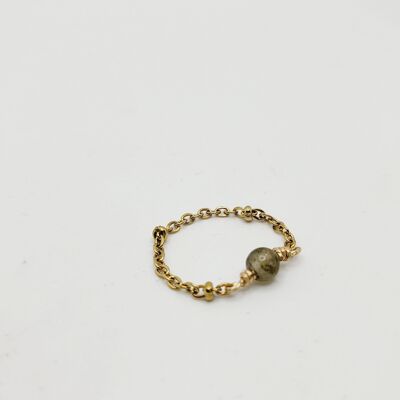 Anillo de cadena de labradorita