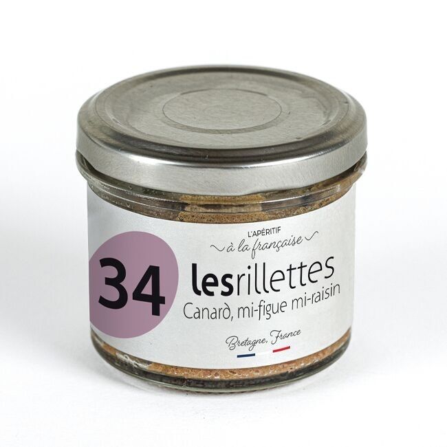 Rillettes d'anatra metà fichi metà uva 90 gr - senza carne di maiale - carne francese - ricetta dolce e salata