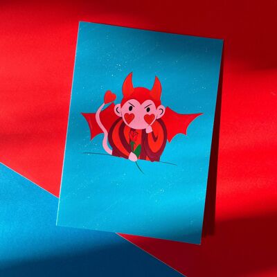 Vilain petit diable, carte de Saint Valentin