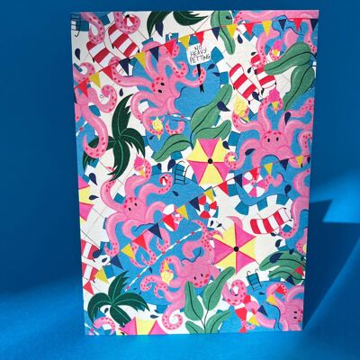 Octopus Pool Party Card