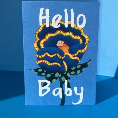 Hello Baby , Flower Card