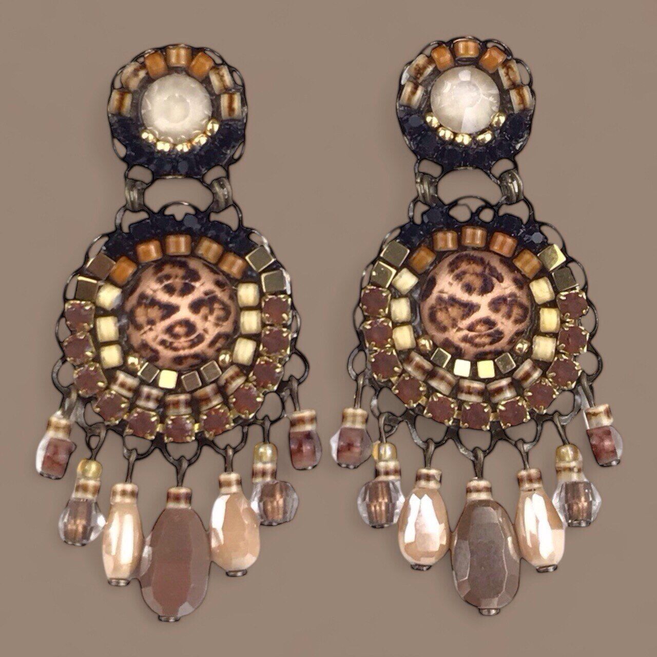Boucles d'oreilles classiques en cristal Pantera
