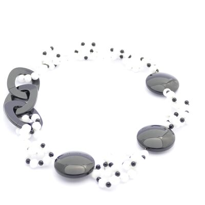 Collana Pedrita bianco e nero