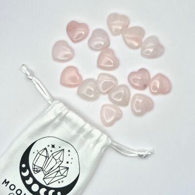 Mini Heart - Pietra tascabile in quarzo rosa