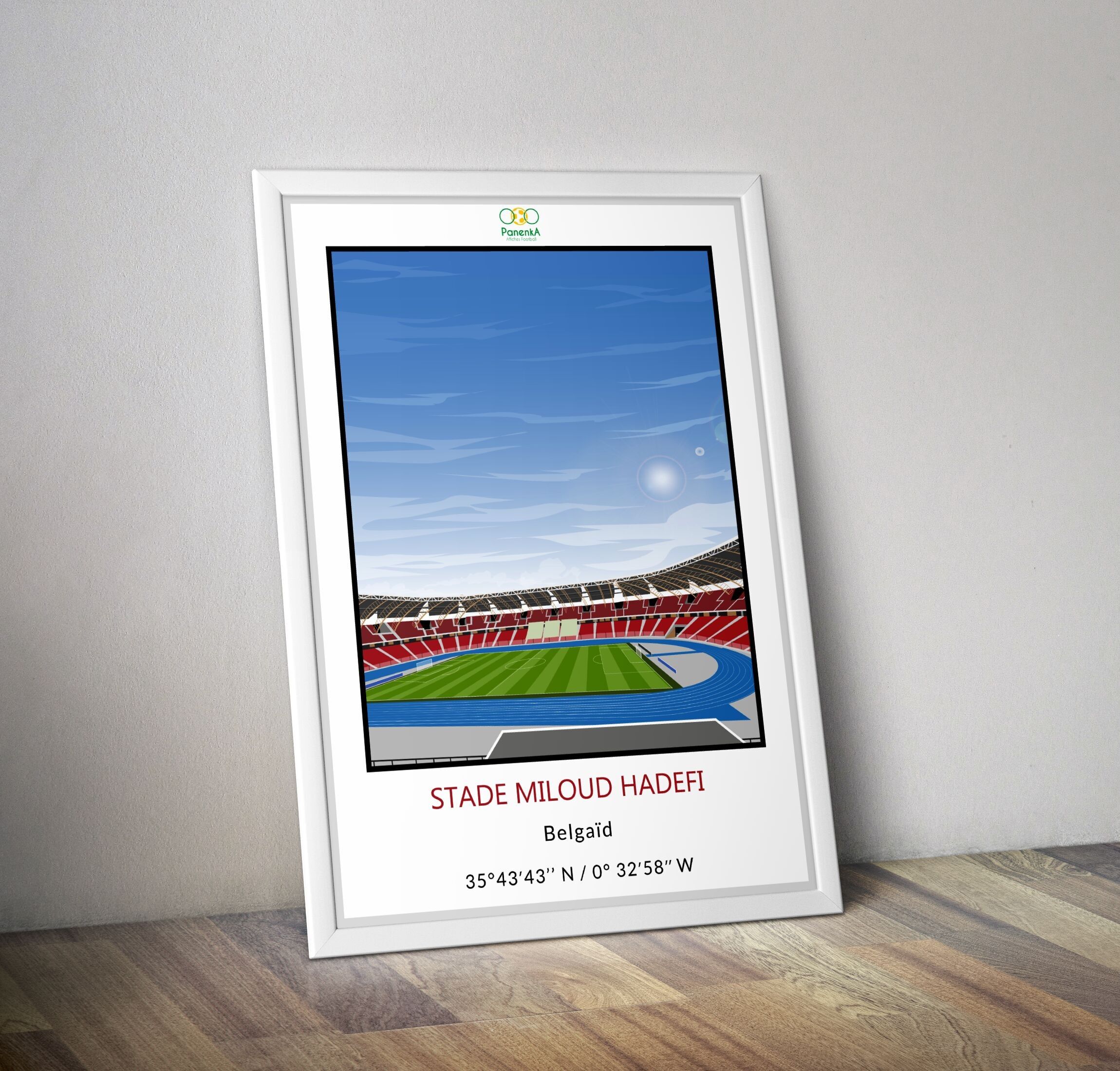 Miloud Hadefi Stadion I Algerien Fußballstadionplakat