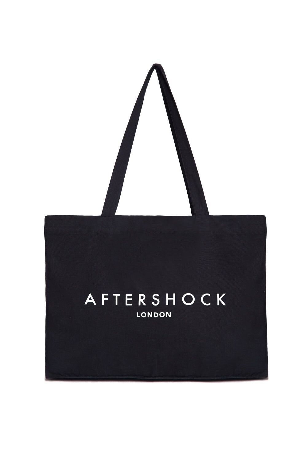 Borsa tote in tela con logo nero