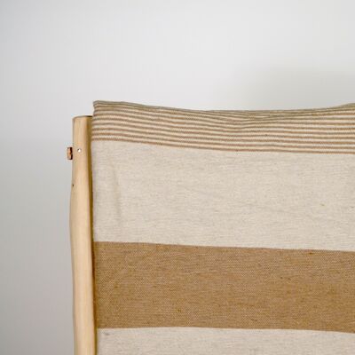 Cuadro marroquí con pompones beige y camel