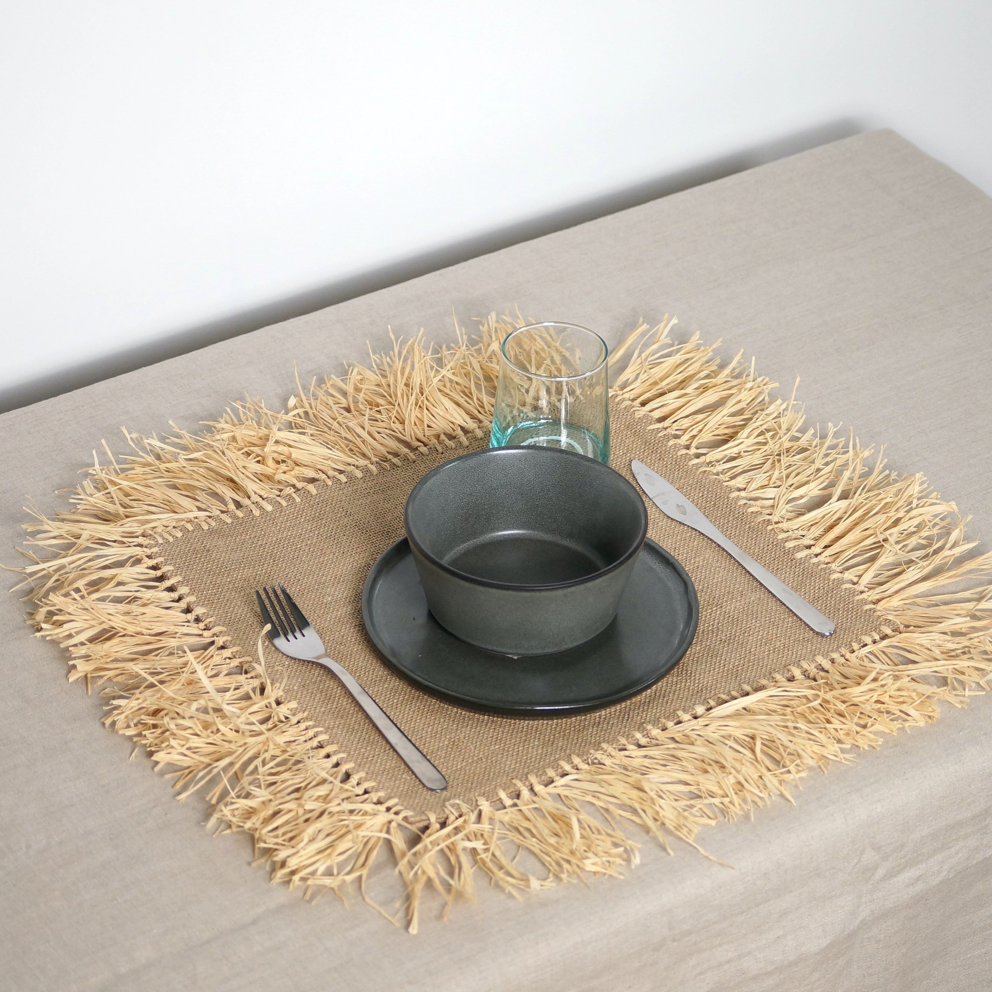 Tovaglietta in iuta e rafia