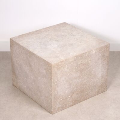 Mesa de centro pequeña cuadrada de travertino 50 x 50 x 33 cm