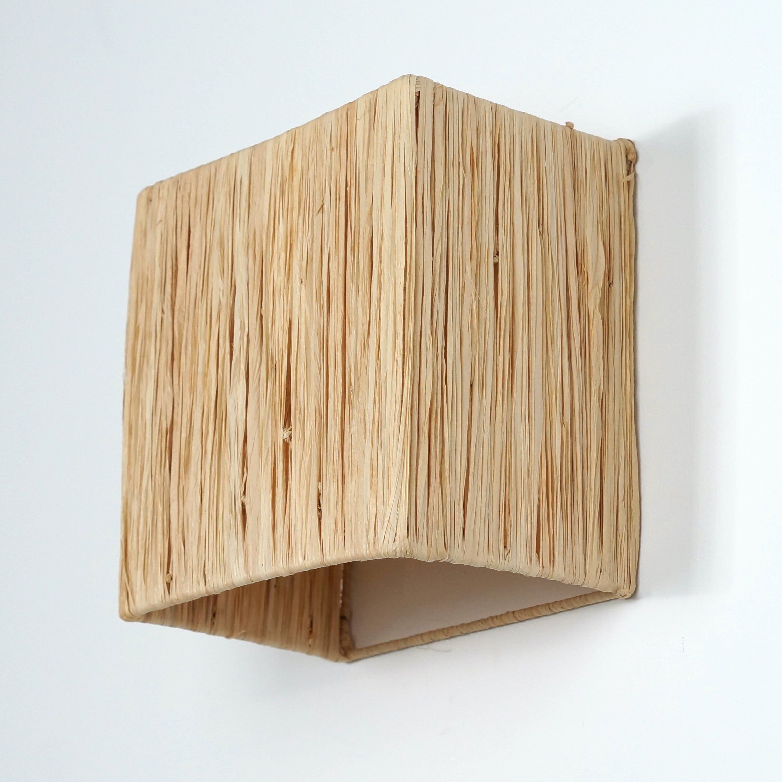 Lampada da parete in rafia - Quadrata