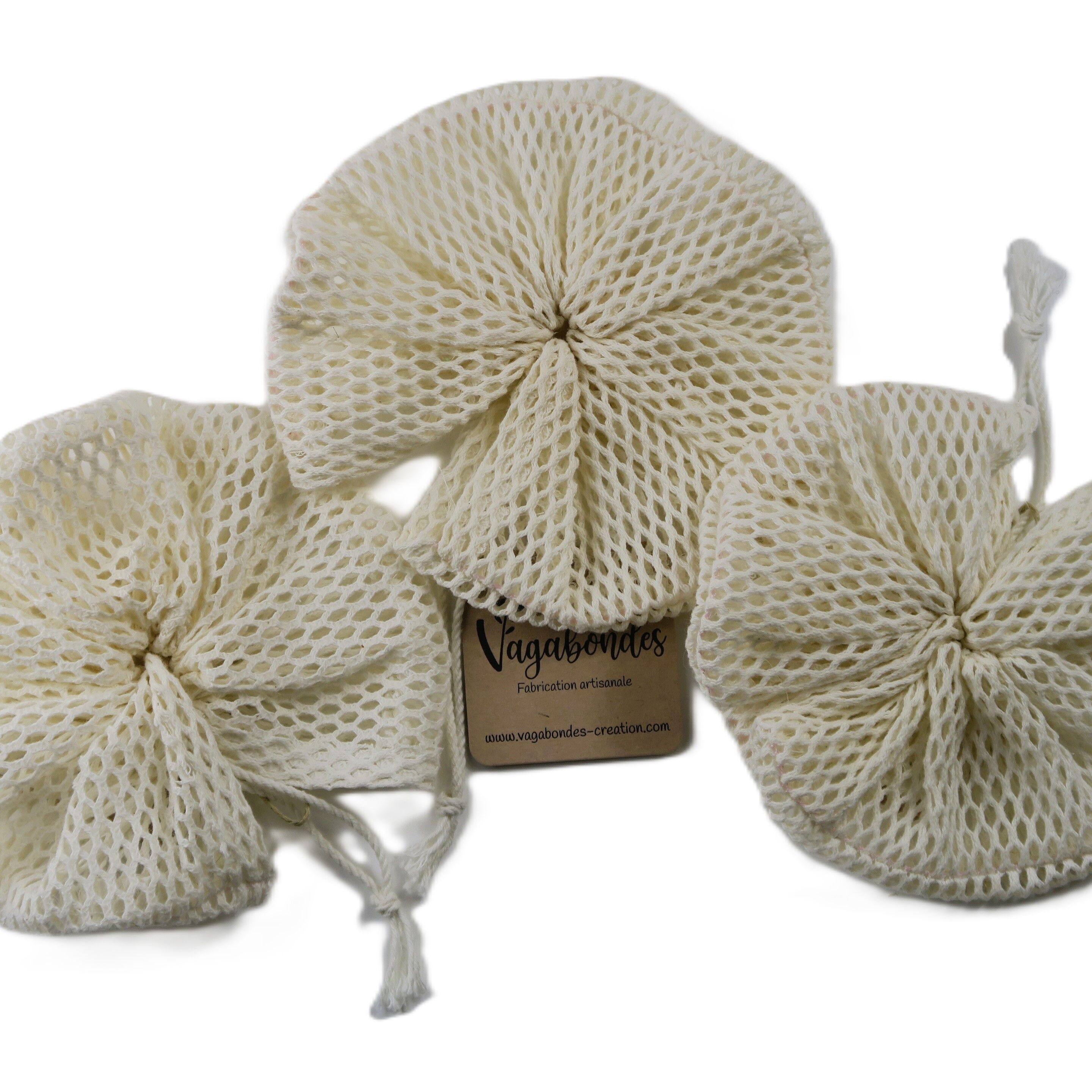 Fiore doccia in rete di cotone biologico