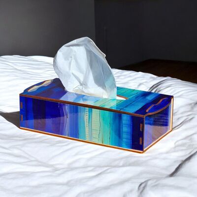 Scatola per fazzoletti - Design blu oceano