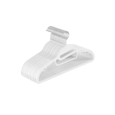 Perchas de plástico para ropa, 20 unidades, color blanco