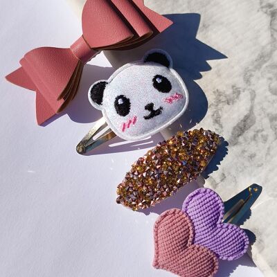 PEWDIE PANDA - Set of 4 hair clips