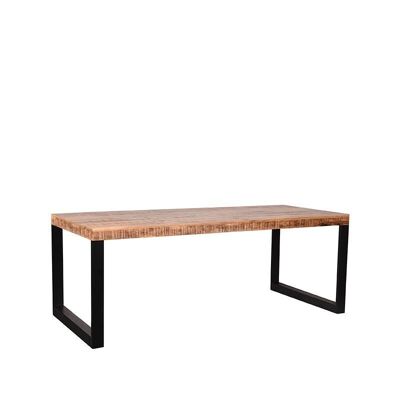 Table à manger Homestorecity Glasgow - Rough - Bois de manguier - 220x95 cm