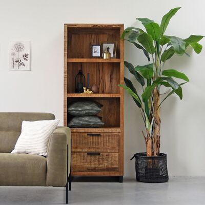 Homestorecity Boekkast Glasgow - Rough - Mangohout